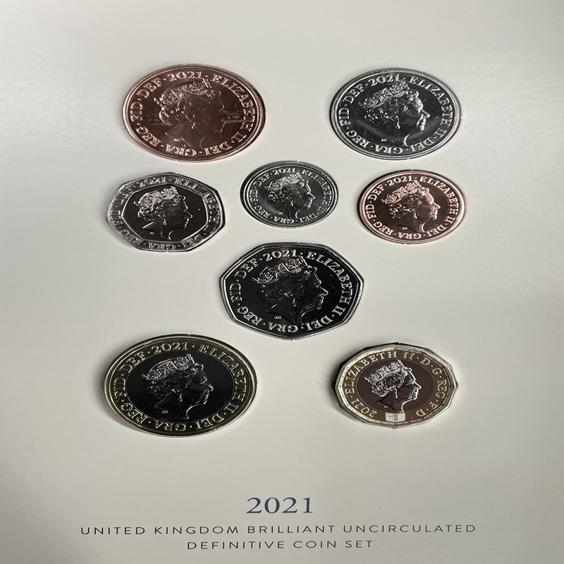 Набор из 8-и монет Англии/Великобритании (медно-никелевые монеты находящиеся в обращении) 2021г.в.