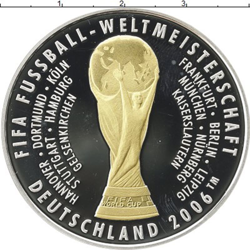 Серебряный жетон Германии «Чемпионат мира по футболу 2006», 10 г